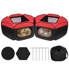Small Animals Playpen, 2 Pcs Removable Pop-up Chicken Brooder Box with Cover ...