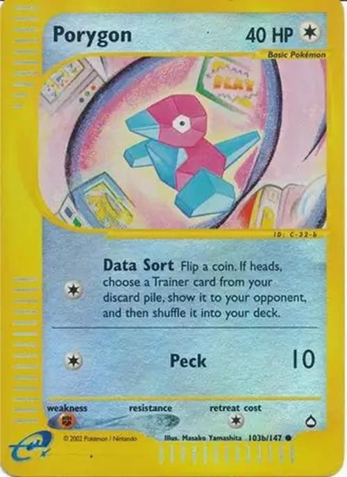 Porygon - 103b/147 - Pokemon Aquapolis Reverse Holo Rare Card NM