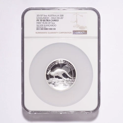 2015P Australia $8 Silver Kangaroo High Relief NGC PF70 Ultra Cameo