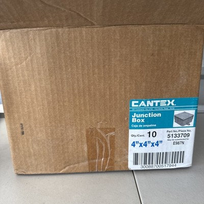 Splice Box Cantex 4x4x4 PVC Junction Box 5133709 (Lot of 10) E987N