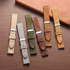 Vintage Suede Leather Bracelet Quick Release Watch Band 14mm 16mm 18mm 20mm 22mm