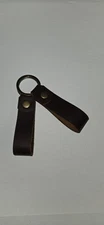 2 - Handmade Vintage Leather Tag/Loop/Fob/ Rustic Keychain (Non-Detachable Ring)