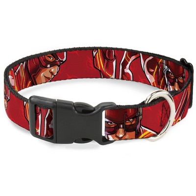 Plastic Clip Collar The Flash 2023 2-Poses Close-Up Reds NARROW-Medium 8.5-12''