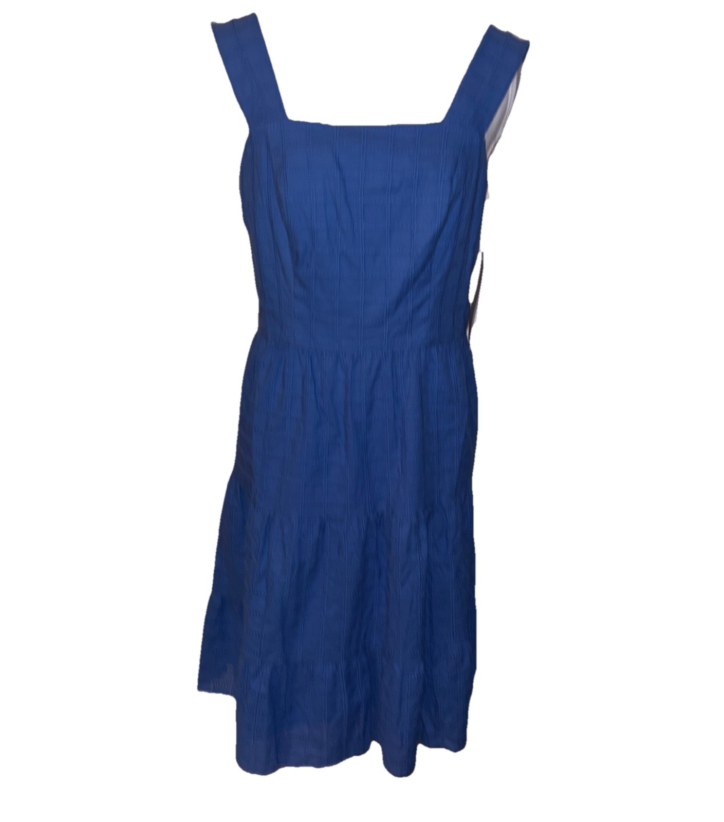 Maggy London Square Neck Short Tiered Dress Sz4 Tropical Vacation Resort Wear