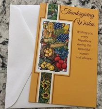 Happy Thanksgiving Wishes Family Friends 5”x7.75" Stockwell Greeting Card