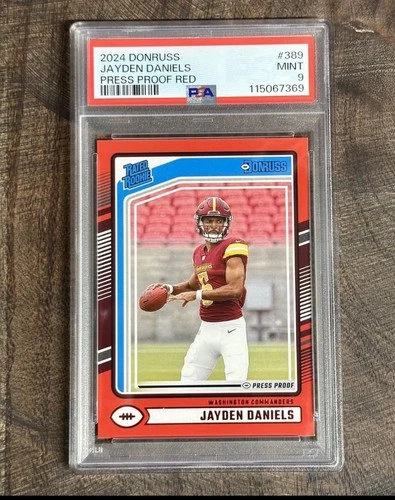 2024 Panini Donruss Jayden Daniels #389 Press Proof Red (RC) PSA 9