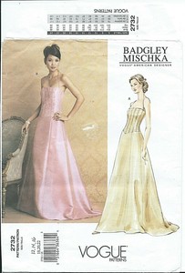 Vogue 2732 Sewing Pattern Bridal Gown Prom Dress Sew Badgley Mischka Sizes 12 22 Ebay