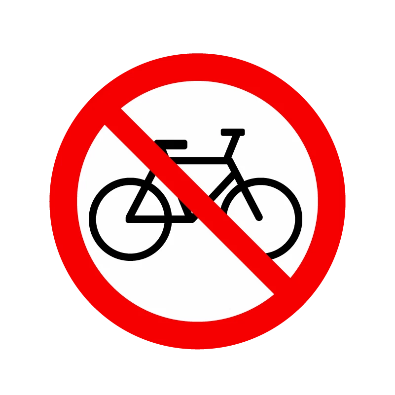 Sticker autocollant Signalétique interdit aux vélos - Photo 1/1