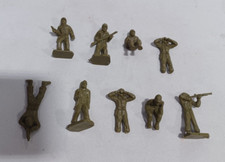 Lot of 9 Vintage 2" Military War Figures Green