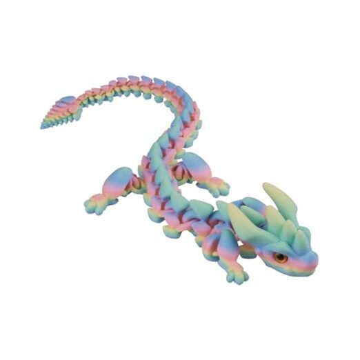 3D Printed Restoration Dragon Figure, Colorful Dragon, 15.35 inch 39cm Macaron