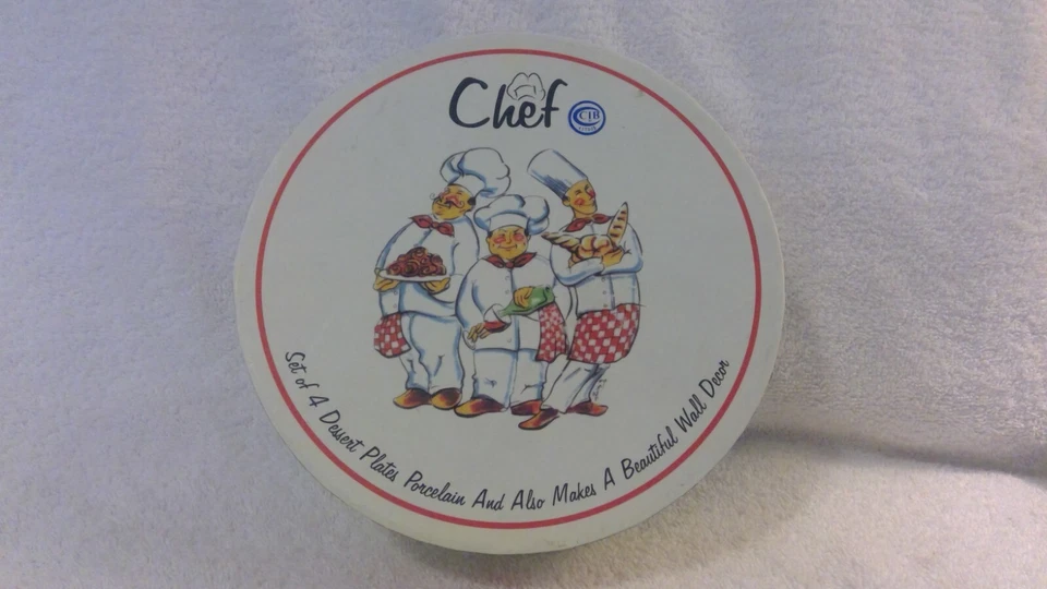 I. Godinger & Co. "Chef" Juego de 4 platos de postre y o decoración de pared, #9480, IOB Foto 2 de 4