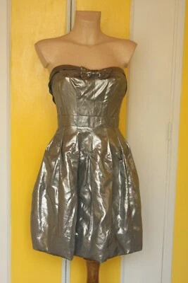 Robe bustier fêtes neuve avec étiquette Karen Millen argentée. Taille 38. - Photo 1/4