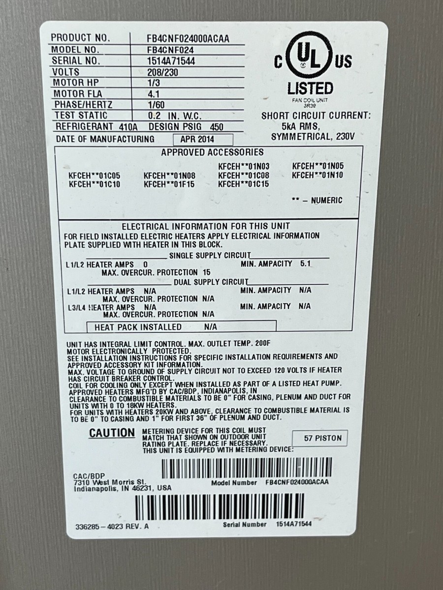 LENNOX 14hpx-024-230-21 CARRIER Central Air Conditioner Air