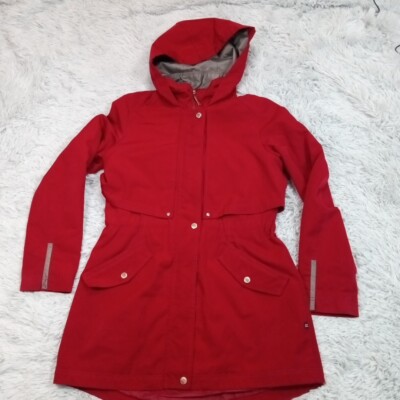 Vintage Nautica Womens Jacket Red S Hooded Lined Pockets