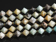 8MM Genuine Natural Multicolor Amazonite Beads AA Bicone Faceted Loose Beads