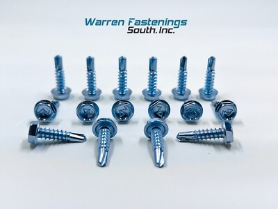 Hex Washer Head #14 x 1-1/2 Self-Drilling Tek Screw #3 point 1300 IHW