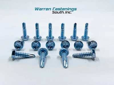 WARREN FASTENINGS SOUTH Hex Washer Head #14 x 1-1/2 Self-Drilling Tek Screw #3 point 1300 IHW