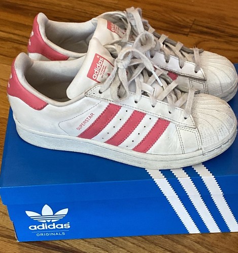 Adidas Superstar J Juniors Girls Big Kids White / Pink Sneaker Sz 3.5 / EU  35.5 | eBay