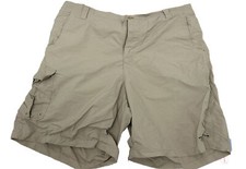 Columbia PFG Mens Bahama Nylon Cargo Shorts Dark Khaki Large Fishing Cargo 8" In