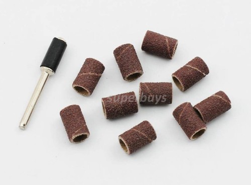 11pc 60Grit Sanding Band Drum Wheel Buffing Disc Sand Paper Drill Bit Tool Buff - Picture 3 of 3