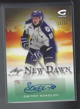 Dmitry Sokolov 13/35 2015-16 Leaf Genesis New Dawn Autographs Emerald #NDDS1 