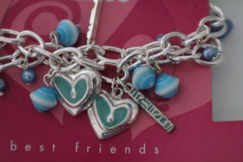 AA2 blue heart bead BEST FRIENDS FOREVER link Bracelet 2 pc set Claire's Jewelry - Picture 2 of 4