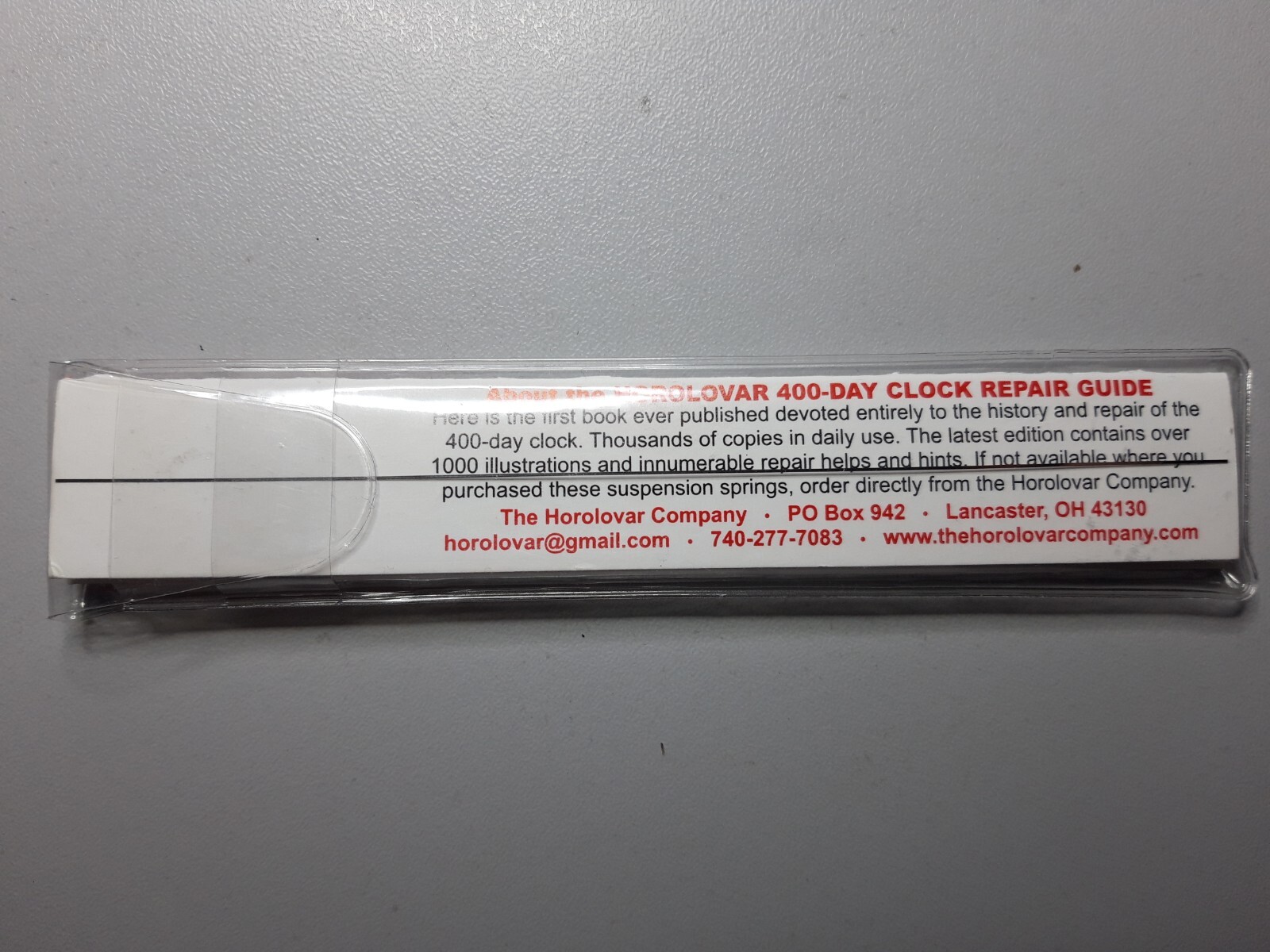 HOROLOVAR 400 DAY ANNIVERSARY CLOCK SUSPENSION PENDULUM SPRINGS SIZES