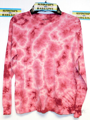 Mens Arizona Jeans Tie Dye Long Sleeve 100% Cotton Tees $14.99