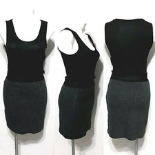 Banana Republic Black Wool Blend Sheath Dress Size 4 Fringe Casual Daywear