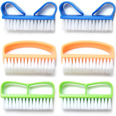 (6 Pack) Fine Handle Grip Nail Brush - Fingernail Scrub Cleaning Brushes Nail Ha