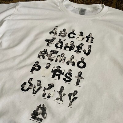 Actual Fact Classic Rappers ABC of Rap Hip Hop Flava Flav BIG Tupac Tee T-Shirt