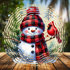 Snowman/Cardinal, Wind Spinners 8" Sublimated, High Quality Aluminum ws274 
