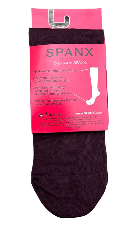 Spanx perfectoe брюки носки один размер нейлона комфорта носки в бордовый RRP $15 - Изображение 2 из 2