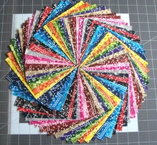 68 Blazin Bandana Paisley Fabric 5" Quilt Squares Bundle Cotton Charm pack