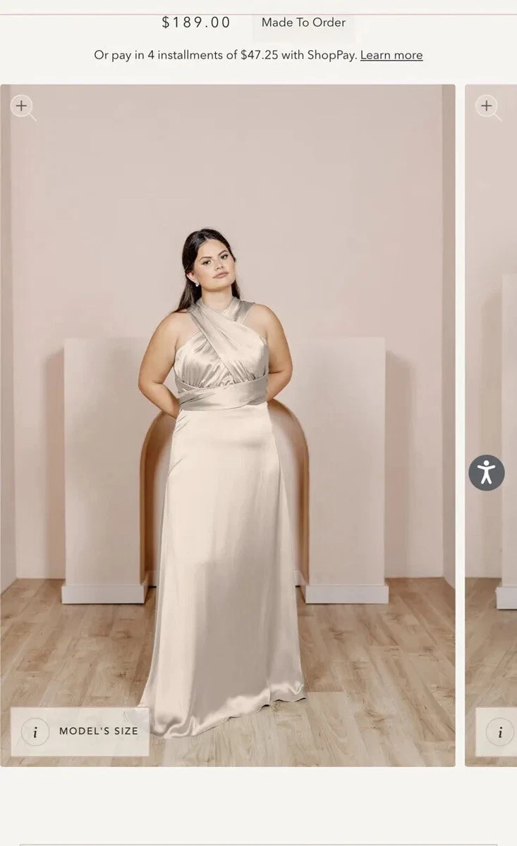 Gold Champagne Bridesmaid Dress Size 8