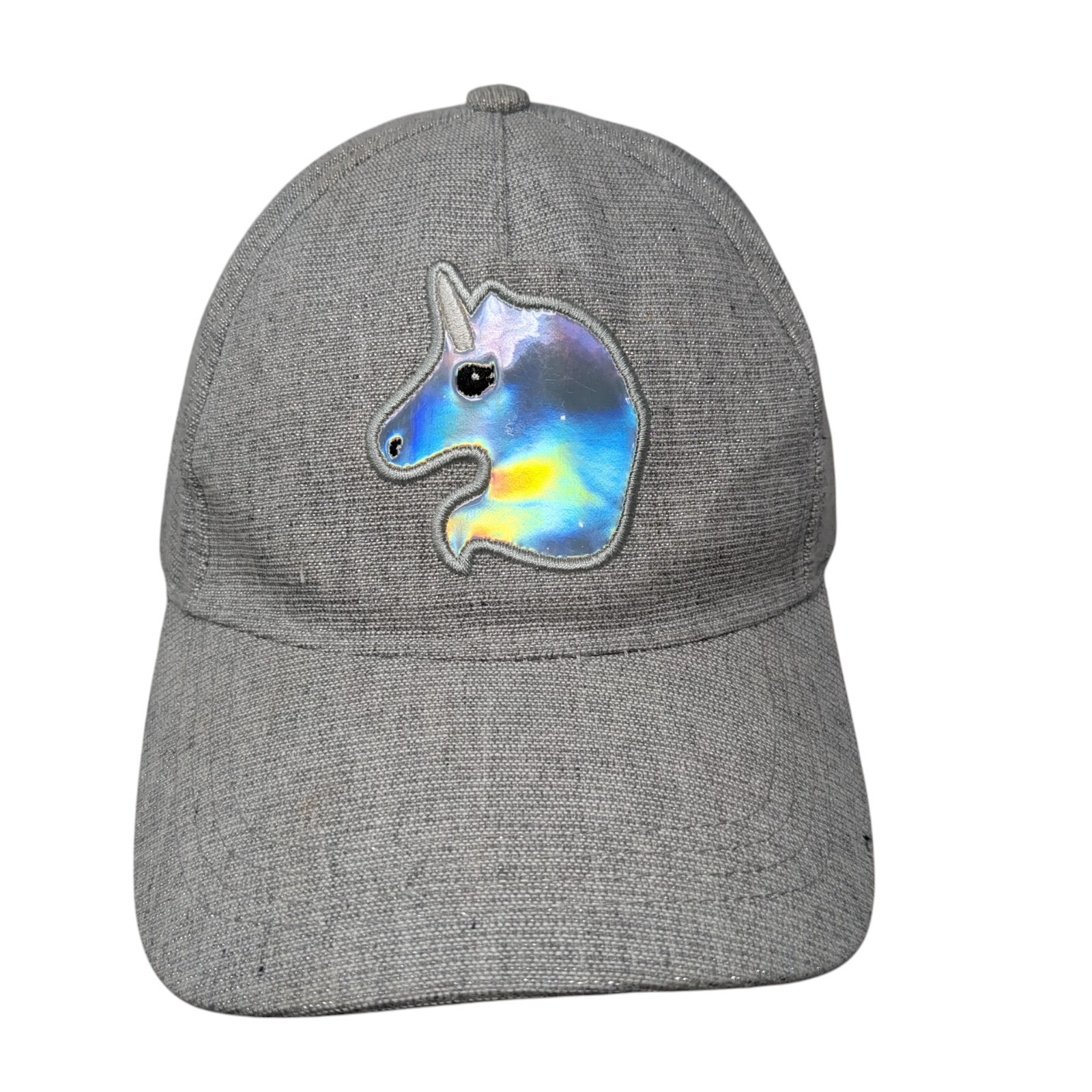 Unicorn Patch Strapback Hat Gray OSFA Adjustable … - image 1