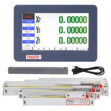 TOAUTO 2/3 Axis 7'' LCD Digital Readout  +Linear Scales Kit for Bridgeport Mill