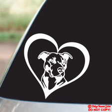 Pitbull Heart Vinyl Decal Sticker Car Window Bumper Wall I Love My Dog Rescue