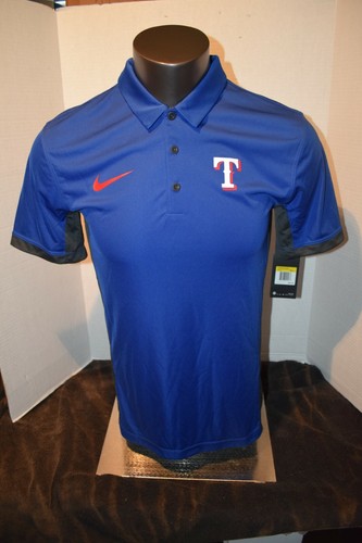  Texas Rangers Baseball royalblau Nike Poloshirt Herren Größen S-2XL N mit Etikett  - Bild 1 von 5
