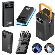 120W 70000mAh Portable Charger Power Bank Fast Charging External Battery Pack