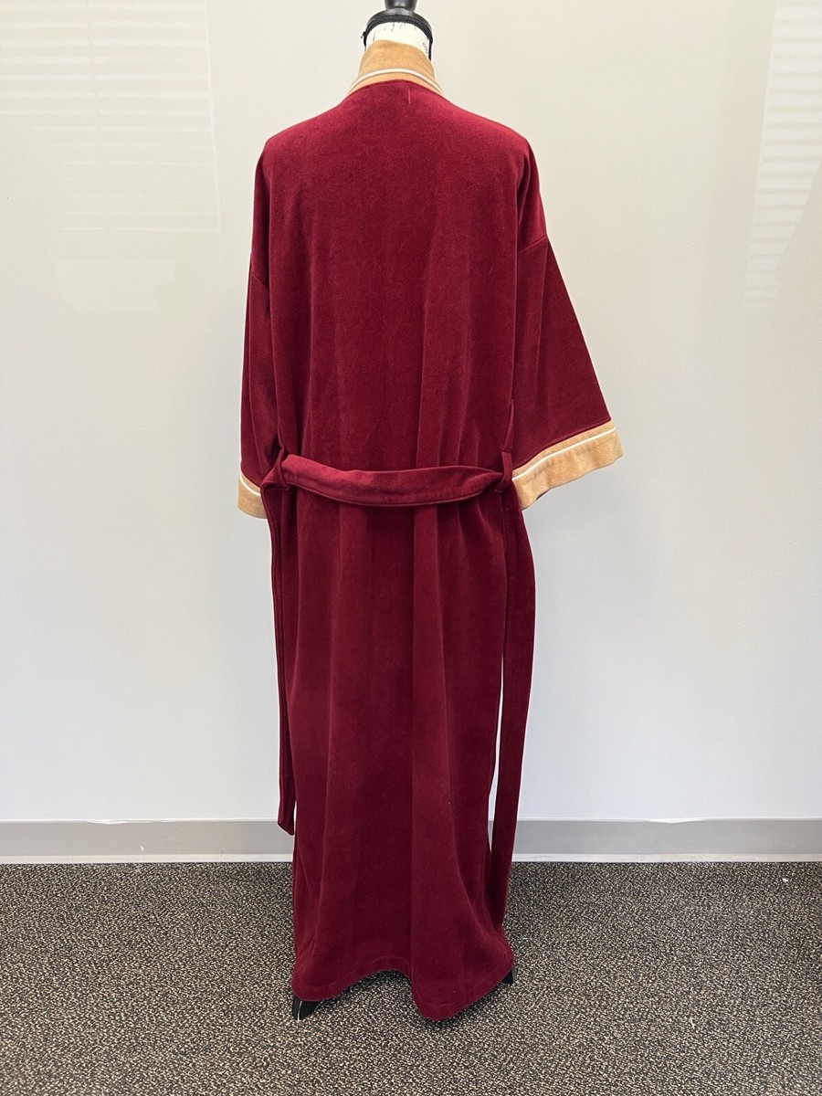 VINTAGE Christian Dior Monsieur Bathrobe Robe Burgundy Maroon