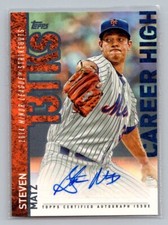 2015 Topps Baseball Update Series Steven Matz Career High Autograph CHA-SM