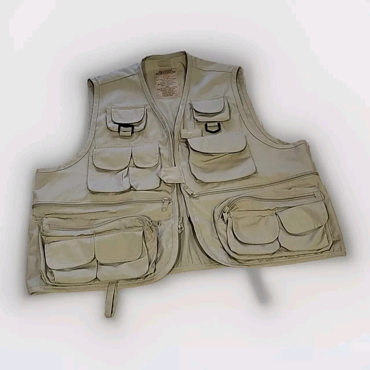 Master Sportsman Rugged Outdoor Gear Fly Fishing Vest Mens Med Beige 26 Pockets