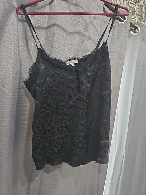 Wishlist Apparel Black Camisole Tank Lightweight Layering Lace Detail Small