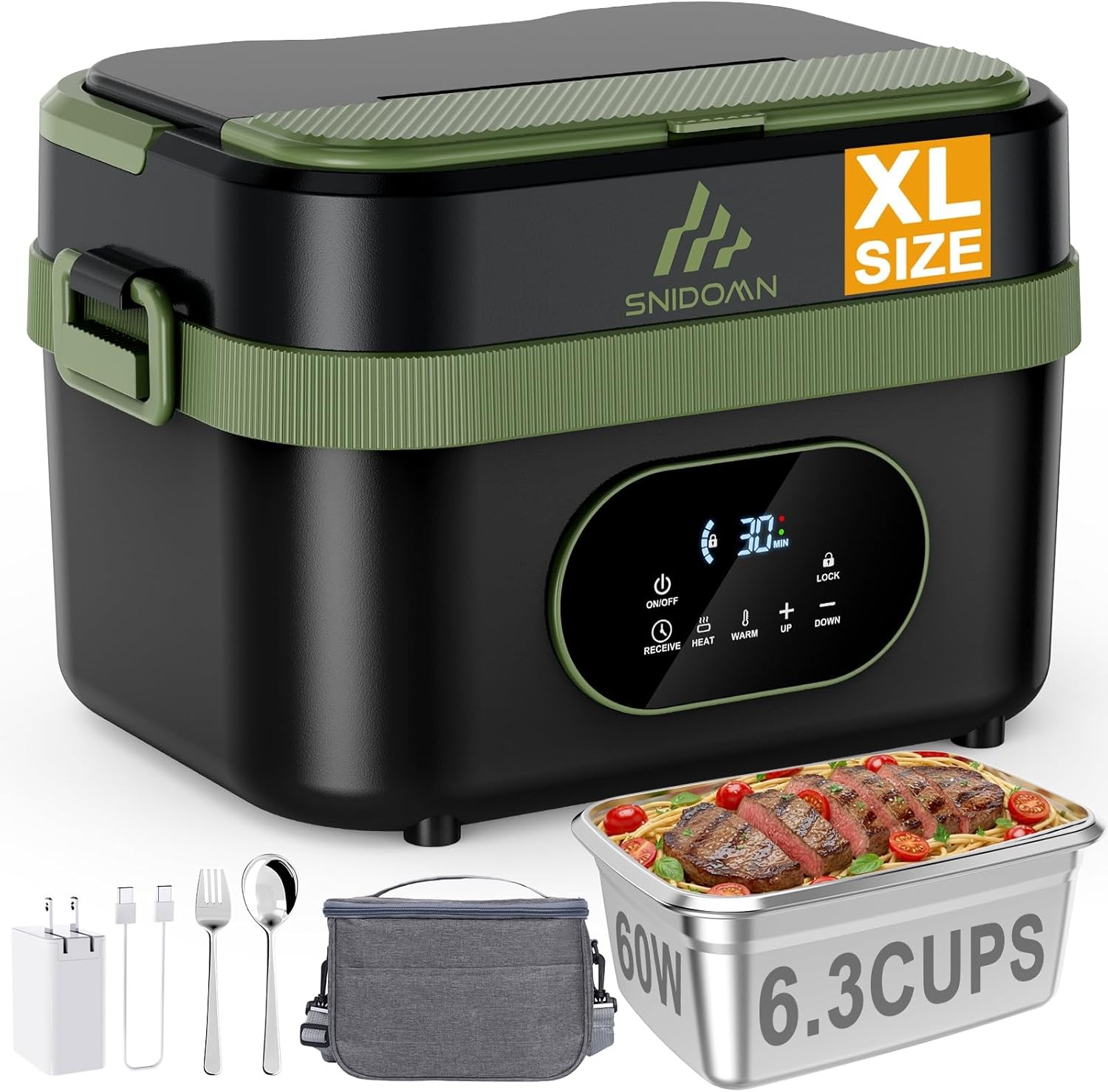 Xl 6.3-cup, 60w Fast Heating Portable Food Warmer