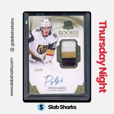 2020 UPPER DECK THE CUP #130 PEYTON KREBS GOLD FOIL ROOKIE PATCH AUTO RC /24