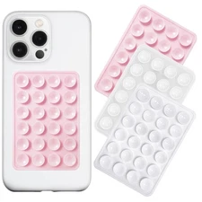 Silicone Suction Phone Case Mount 3 Pack, Silicon Adhesive Suction Cup Phone