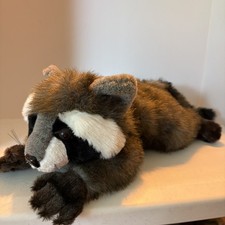 Raccoon PLUSH Lying 18" Purr-fection by MJC Stuffed Animal Toy