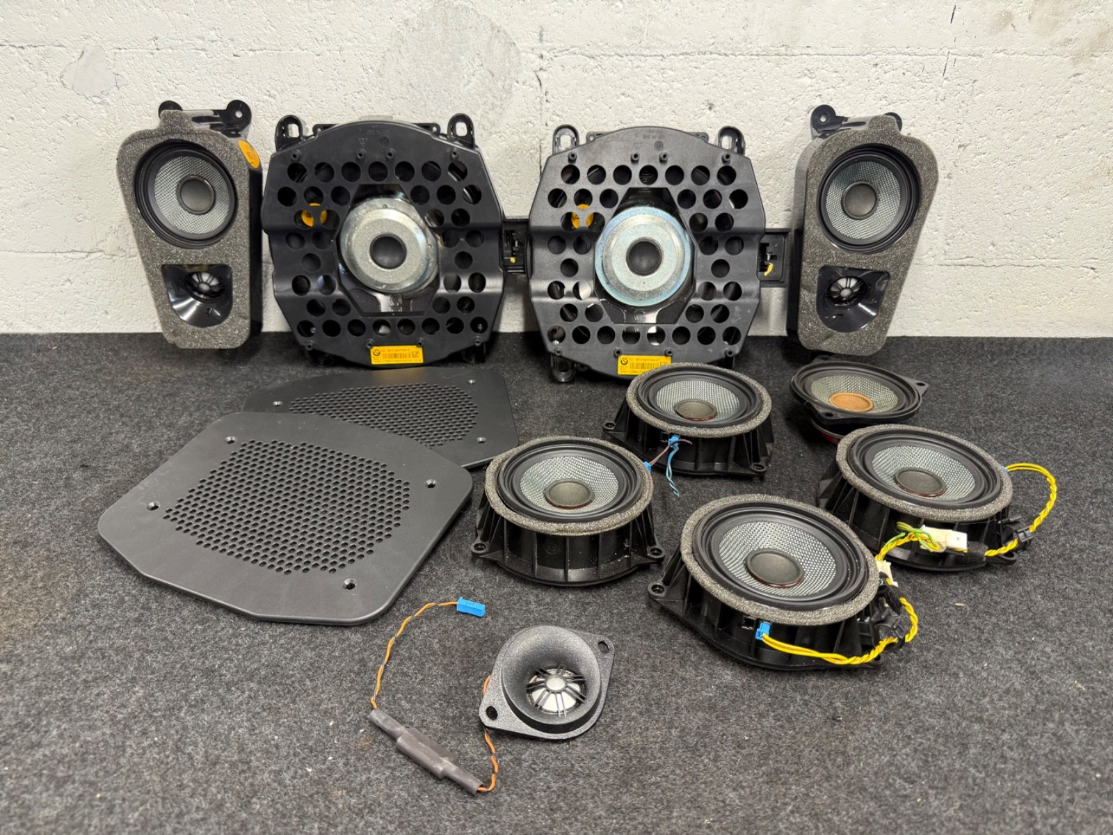 TEST ✅ 13-18 BMW F15 F85 Harmon Kardon Woofer Midrange Audio Speaker Set OEM