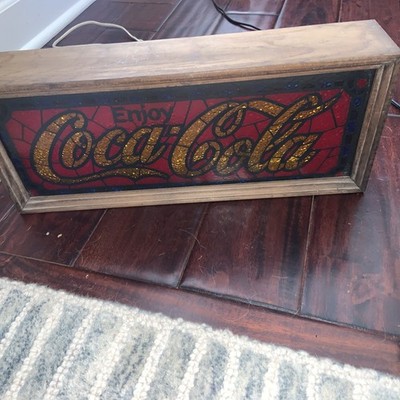Vintage Coca Cola Portable Lamp Company Sign.  16 3/4X 7 X 3.5  Works